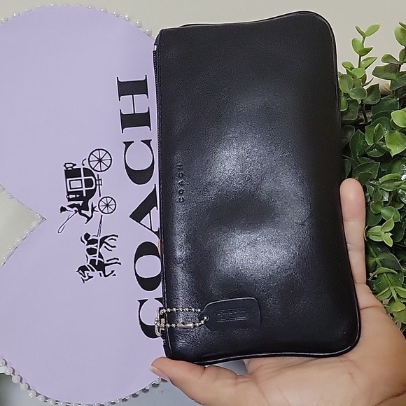Coach Vintage Small Flat Cosmetic Case 6990 Blach glovetanned leather - Picture 1 of 13